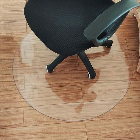 Protection de table en vinyle transparent, tapis de chaise rond en PVC (1/5)