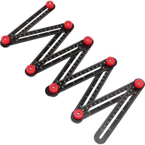 Règle de mesure multi-angles en alliage d'aluminium avec marquage des trous de perçage et de carrelage, outil de mesure pour ingénieurs, pliable en 9 parties (1/5)