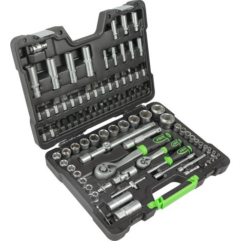 Estuche de herramientas de 94 piezas con vasos hexagonales cincados JBM54038