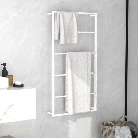 vidaXL Portasciugamani Bianco 60x10x116 cm Acciaio (1/5)