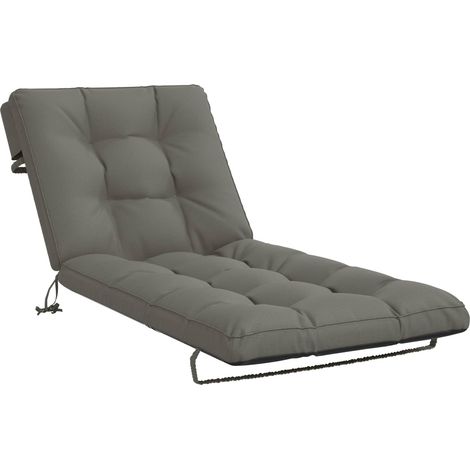 Coussin de transat VIANEN 100 % polyester Gris 200 x 90 x 8 cm vidaXL