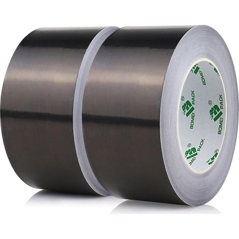 Large Ruban adhésif en aluminium ruban métallique résistant à la chaleur, pour l'étanchéité et le colmatage, réparation des métaux (Noir 50mm50m2pcs) (1/5)