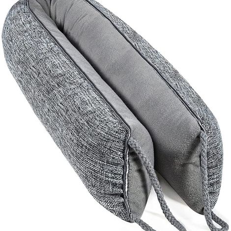 1 boudin de porte robuste, 91 x 10 cm, coupe-vent pour fenêtre et porte, isolant phonique pour le bas de porte avec fermeture auto-agrippante, gris (1/5)