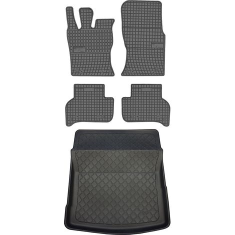 Jaguar XE Sedán de junio de 2015 a 2019. Juego de alfombrillas de goma para coche y alfombrilla para maletero. (1/5)