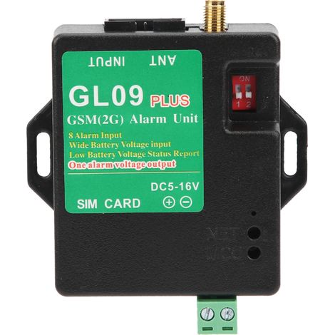 GL09PLUS Alarme GSM 8 canaux 850/900/1800/1900 MHz avec alerte par SMS pour la sécurité des entrepôts et des habitations