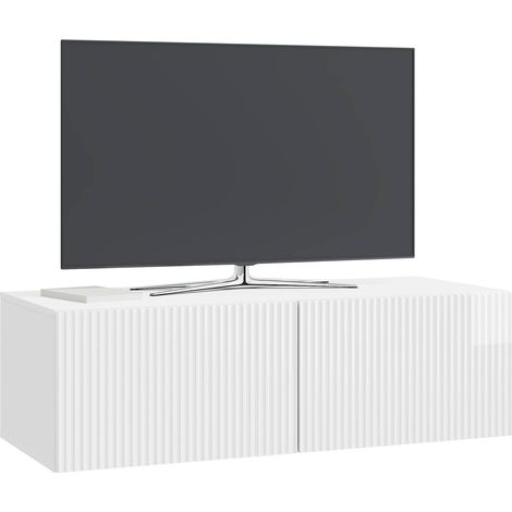Maison Exclusive - Wandmontierter TV-Schrank Hochglanz Weiß 98 x