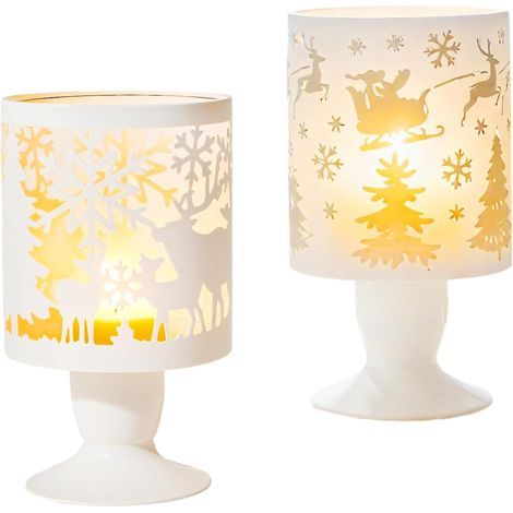 Lot de 2 bougeoirs de Noël, décoration de table, décoration intérieure, bougeoir renne, pour cheminée, table, salon, décoration d'intérieur, cadeau de Noël (1/5)