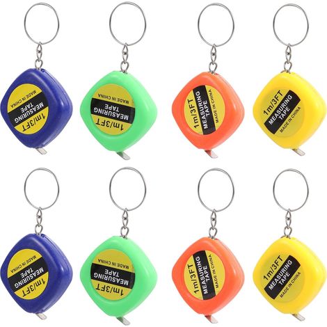 ULTECHNOVO Petit Mètre Ruban Porte-Clés 1M Compact Verrou Coulissant Stable pour Couturière Usage Quotidien Maison Extérieur Couleur Aléatoire