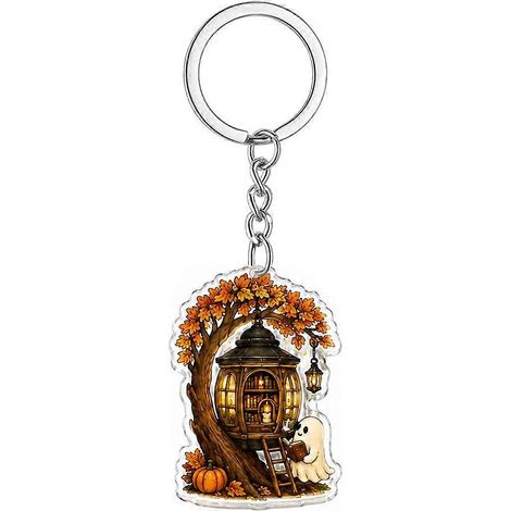 Halloween Ghost Ornament Book Lover Hanging Acrylic Decor Lightweight Compact (1/4)