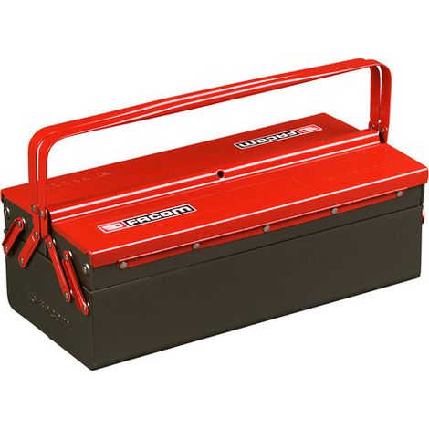Facom – Boîte à outils métallique 3 cases – Charge maximale 30kg – Pour outils lourds – Caisse en acier renforcé – Dimensions 45x30x15cm
