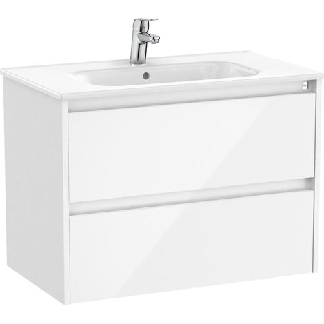 Pack Unik mueble de 2 cajones + lavabo TENET - ROCA Color: Blanco brillo - Medidas: 785x460x565 mm (1/2)