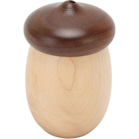 Zahnstocherdose aus Holz, 8 cm hoch, abgerundete Form, sicherer Deckel. (1/5)