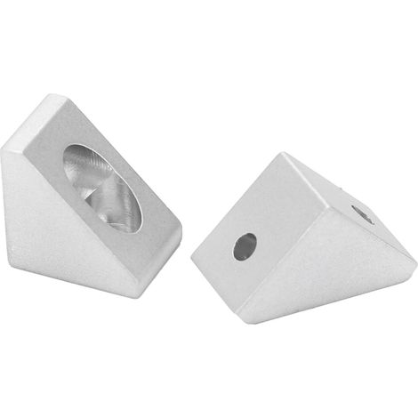 Équerre de renfort d'angle intérieur 2 pièces, support triangulaire à angle droit, platine 19x19mm, fixation robuste pour étagère et meuble (1/5)
