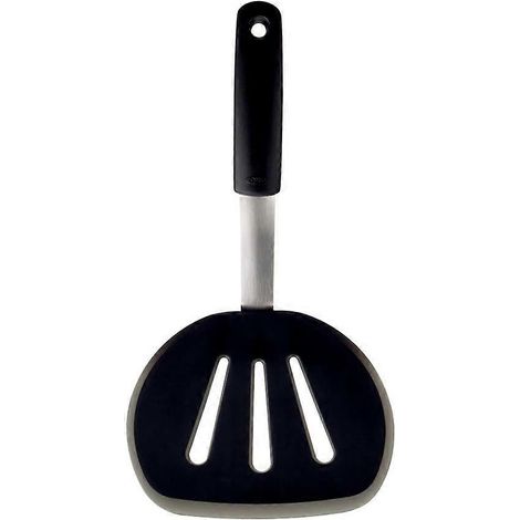 Ultra Flexible Wide Silicone Pancake Turner Spatula, Bonus 101 Cooking Tips (Teal Black) (1/4)