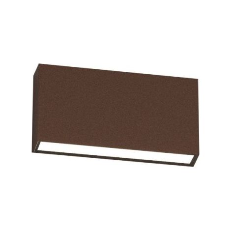 Applique led top light madrid 18 ip65 cct biemissione alluminio vetro, finitura metallo corten