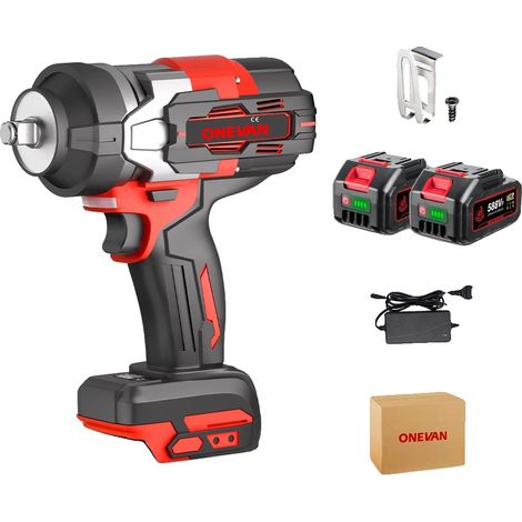 Llave de impacto eléctrica, 2800 N·m de par, motor sin escobillas, 2 juegos de pilas A. (1/2)