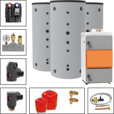 Solarbayer Holzvergaserset HVS E 40-3D Variante D mit 3xSLS-1000S Pufferspeicher (1/5)