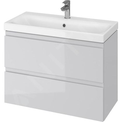 Cersanit Moduo - Meuble-lavabo, 57x80x38cm, 2 tiroirs, gris S590-001-DSM (1/2)