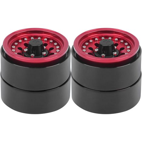 Jantes Alliage 4 pièces pour Voiture RC Crawler 1/10, Roues 1.9 Pouces Rouge - Accessoires RC (1/5)