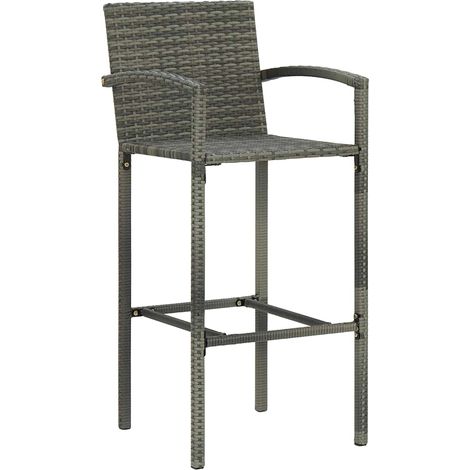 Maison Exclusive - Barhocker 4 Stk. Grau Poly Rattan (1/5)