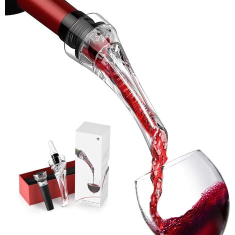 Decanteur Aérateur à Vin et Pompe à Vin, Bec Verseur à Vin Anti-Goutte, Bouchons Vin Sous Vide, Aérateur de Vin, Decanteur a Vin Aérateur de vin Rouge (1/5)