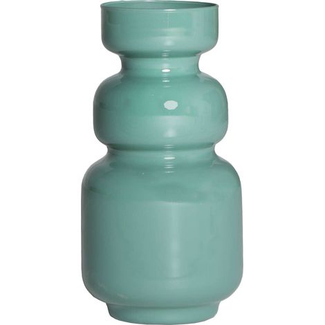 Vase décoratif vert en verre style contemporain finition laquée - Vert laqué contemporain (1/4)