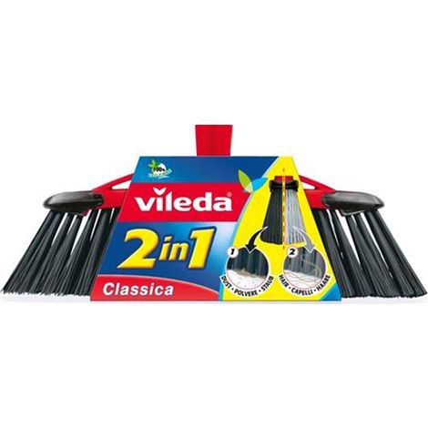 SCOPA DOMESTICA VILEDA 2IN 1 CLASSICA con Fibre in PET riciclato senza manico