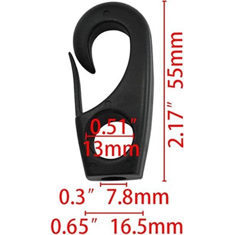 Crochets pour cordes en nylon, accessoires pour kayak Camelback, crochets pour cordes de pont en nylon, accessoires de quincaillerie marine - Crochets pour cordes - 13 (1/4)