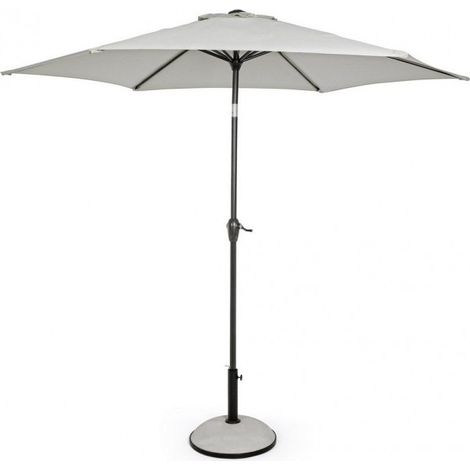 Parasol rond 270 cm en toile gris clair et mât en acier - PARAZ (1/5)
