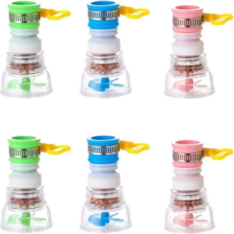6 Morceaux Purificateur D’eau du Robinet, Robinet Filtre à Eau en Charbon Actif, Buse Rotative 360 ° Accessoires, Postuler à pour Cuisine (1/5)