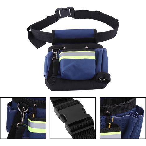 Sacoche porte-outils pour travaux en altitude, sac banane PT-N013, sans couvercle, avec bandes réfléchissantes