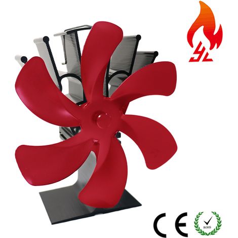 Ventilateur de poêle 8 lames à économie de carburant alimentées par la chaleur - Gris fer