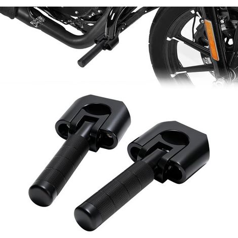 Pedane poggiapiedi per moto, pedali in alluminio, guida confortevole, vestibilità universale, lunghezza 18 cm, argento. (1/5)