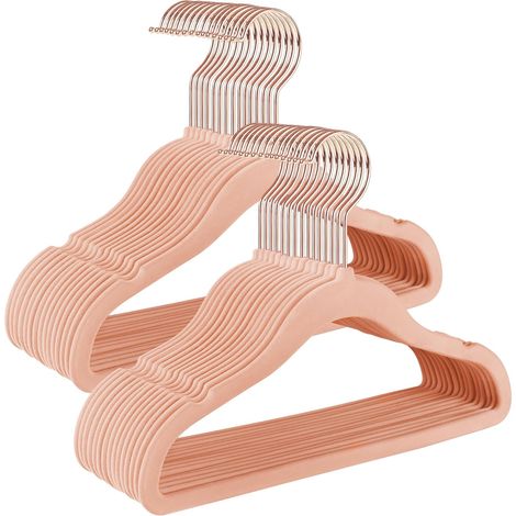 Lot de 30 Cintres, Velours Antidérapant, Crochet Pivotant 360°, Plastique ABS, 30x20,5 cm, Enfant 0-6 Ans (1/5)