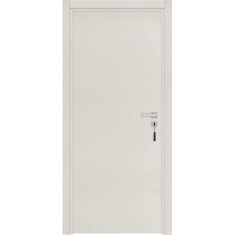 Bloc-porte pose fin de chantier collection PREMIUM Miro, H.204 x l.63 cm, aspect textile perle, réversible  - Reivilo