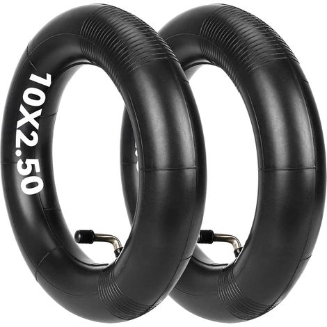 Chambre à air 10 x 2,50 pouces – Épaisse 2 mm en caoutchouc butyle – Valve coudée 90° – Compatible Ninebot MAX G30 et Kugoo M4 - M4Pro (1/5)