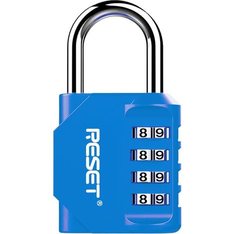 RESET-060 Cadenas 4 chiffres, hauteur utile 31 mm, bleu ciel, 1 pièce Un cadenas à code 4 chiffres hauteur utile 31 mm, largeur intérieure 20 mm et diamètre d’anse 6 mm. (1/5)