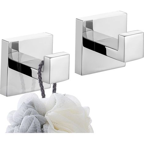 2 Pièces Crochets à Visser Murale Chrome Inox SUS 304 (1/5)