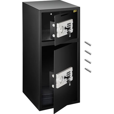 Coffre-fort numérique double porte 74L pour armes et espèces avec serrure en fer robuste, idéal pour bureaux et sécurité.