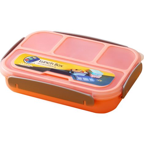 Boîte Bento - 1000 ml - 4 Compartiments - Étanche - Pour Adulte et Enfant - PP - 22.5 x 16 x 5.5 cm - 1 Pièce (1/5)
