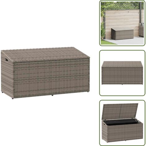 Asciugamani da piscina - vidaXL Baule da giardino grigio 110x50x58 cm in polyrattan - Stoccaggio esterno