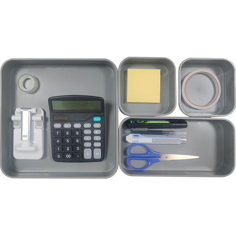 Set 4 Organizer Multiuso Impilabili In Abs Di 3 Diverse Dimensioni