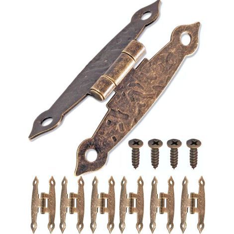 80 cerniere antiche, design in ferro bronzo, per armadi, porte, casseforti, scatole di latta, stile vintage, casa di campagna retr貌, 65 x 33 mm (1/4)