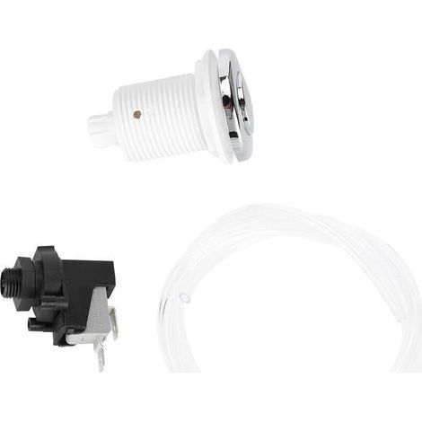 Ensemble de Commutateur de Bouton d'air Commutateur Pneumatique Commutateur d'air Kit de Tuyau Kit de Tuyauterie Bouton de Commutation activé par L'air pour Piscine Spa (1/4)