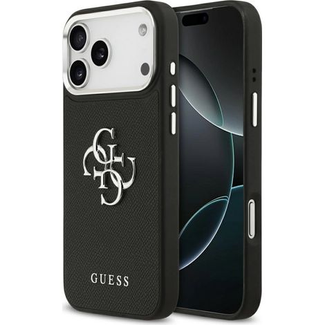 Coque Guess Grained Big 4G Classic Logo pour iPhone 17 Pro Max - noire (1/5)
