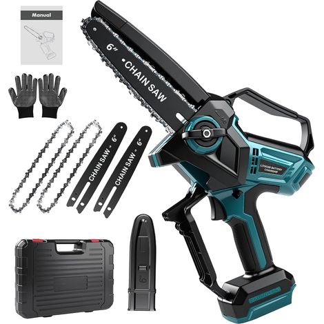 Tronçonneuse Sans Fil 6 Pouces Interface 18V, Moteur Sans Balais 600W Électrique (Sans Batterie) Avec 2 Chaînes, Compatible Avec Les Modèles Bl1820B, Bl1830B, Bl1840B, Bl1850B (1/5)