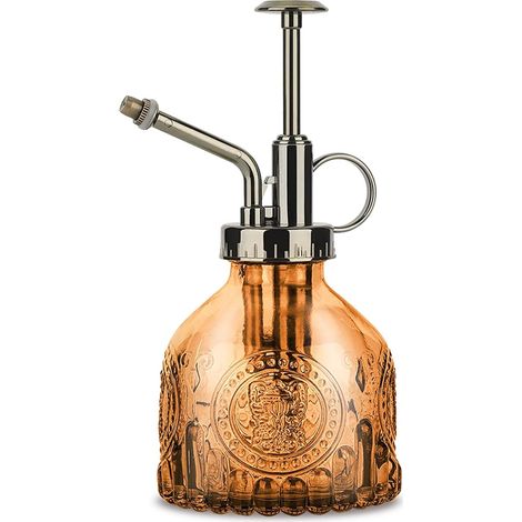 Pulvérisateur Jardin - 1 Pièce - Verre Rétro - Buse Bronze - Arrosage Plantes Intérieur Extérieur - 200ml Marron (1/5)