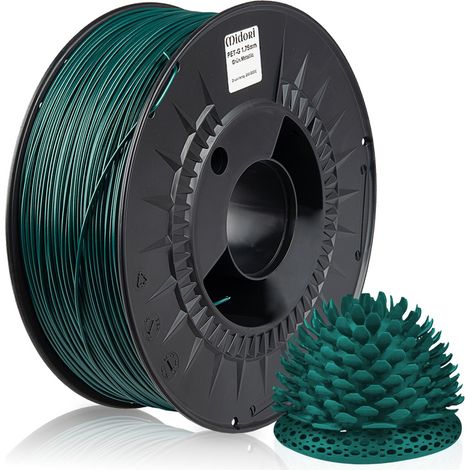MIDORI® 3D Drucker 1,75mm PETG Filament 1kg Spule Rolle Premium Grün Metallic (1/5)