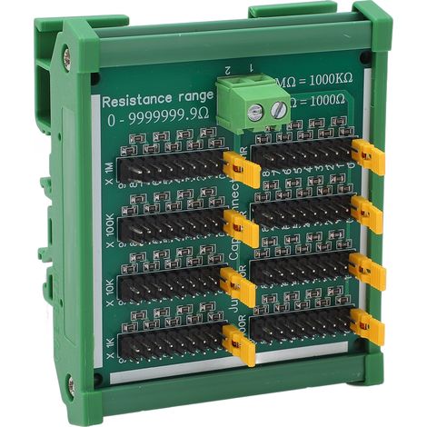 Tableau de résistances 0 à 9999999,9 Ω PCB programmable CMS avec bornes, 220V et rail guide (1/5)