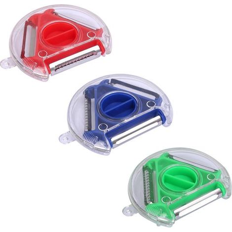 Pelapatate in 2 pezzi, pelapatate e grattugia 3 in 1 con 3 lame affilate rotanti e rimovibili, grattugia per frutta, grattugia multifunzionale per frutta e verdura. (1/5)